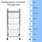 4 Drawer Rolling Storage Cart With Wheels Slim Organizer Steel Frame PP Drawers For Office Home Kitchen